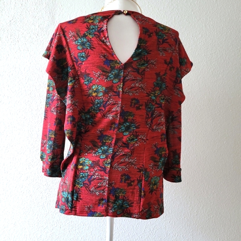 Free People Women's Dock Street Red Floral Combo Top - Picture 14 of 16
